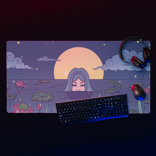 Blue Lotus Pond - Gaming mouse pad