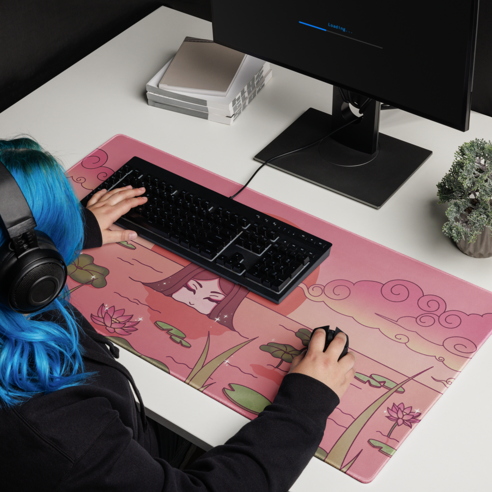Pink Lotus Pond - Gaming mouse pad