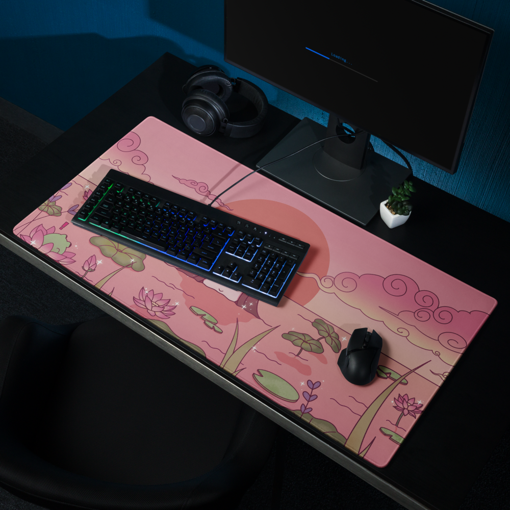 Pink Lotus Pond - Gaming mouse pad